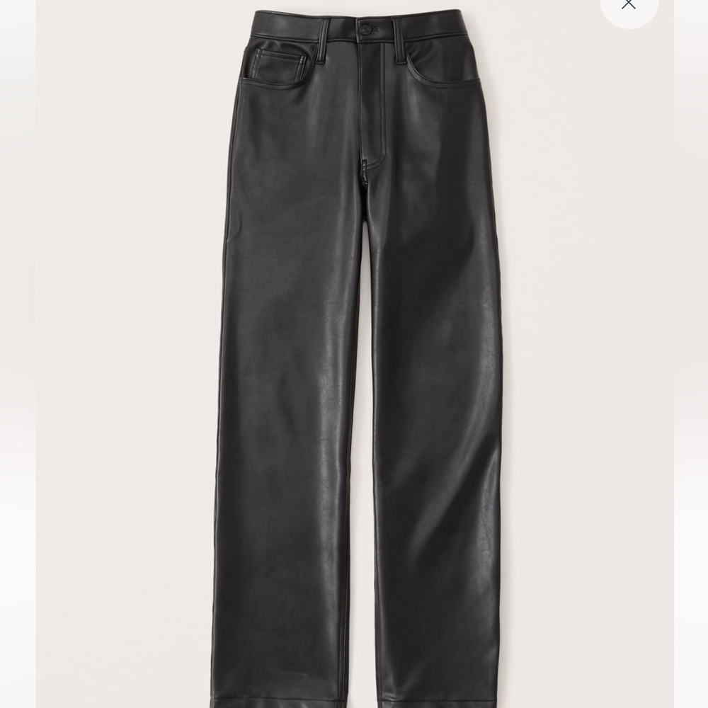 ABERCROMBIE and FITCH leather the 90s straight ultra high rise pant/size 25/0S